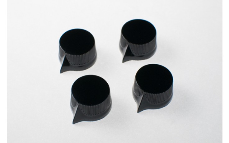 Small Black Knob 4-pc set - Smooth Shaft Knob w/screw